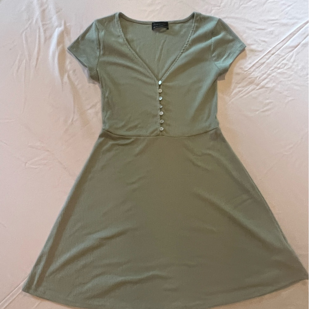 Urban Outfitters Olive Button-Down Midi Dress